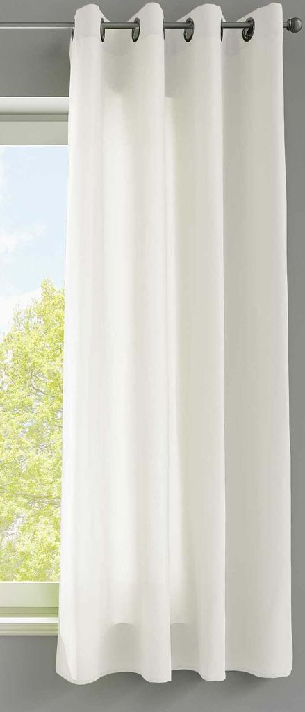1er Set Vorhänge Schal Ösen »Berlin« HxB 175x140 cm Creme Blickdicht Microsatin Lichtdurchlässig Uni Matt, 20405N