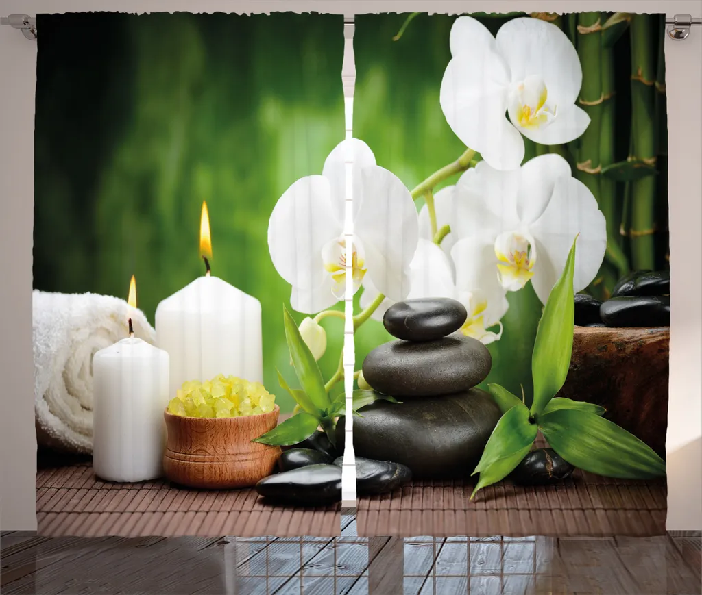 ABAKUHAUS Spa Tenda Rustica 280x175 cm - Pietre e Orchidee per Camera