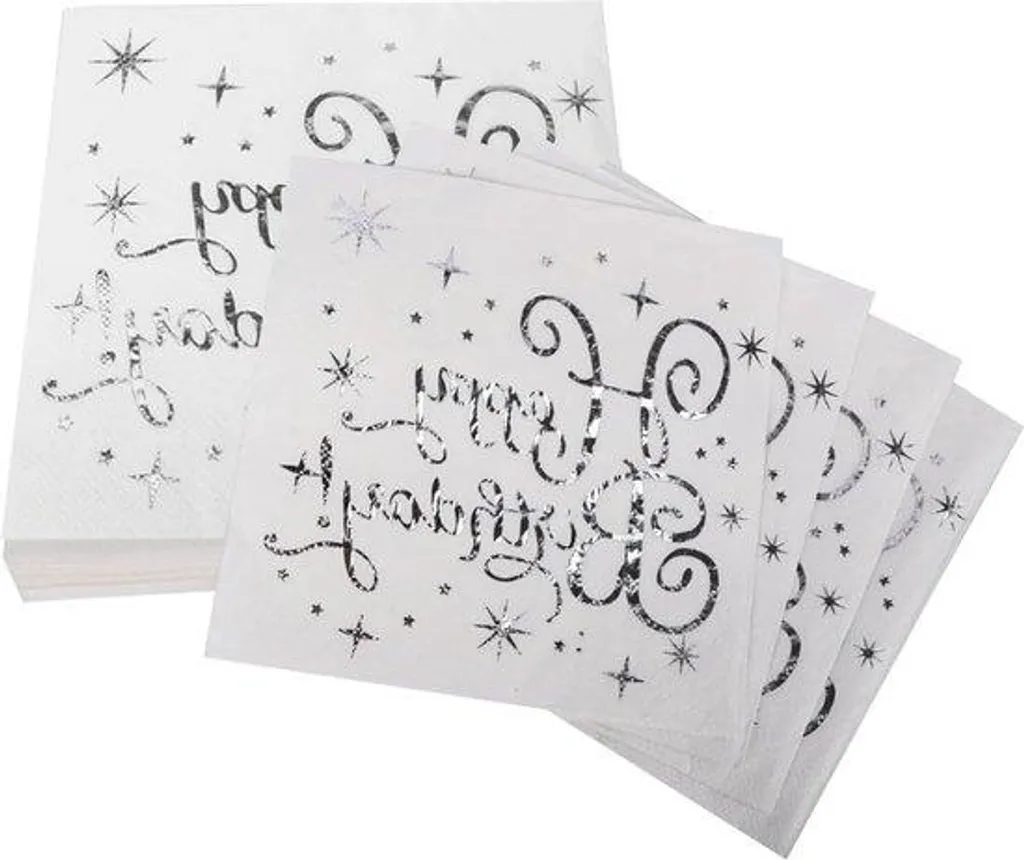 Serviettes de table jetables coloris argent pour décoration festive