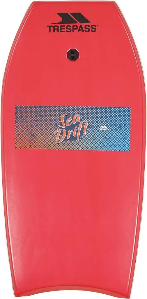 Bodyboard Rigide 40 Pouces Seadrift Rouge Trespass avec Leash de Poignet
