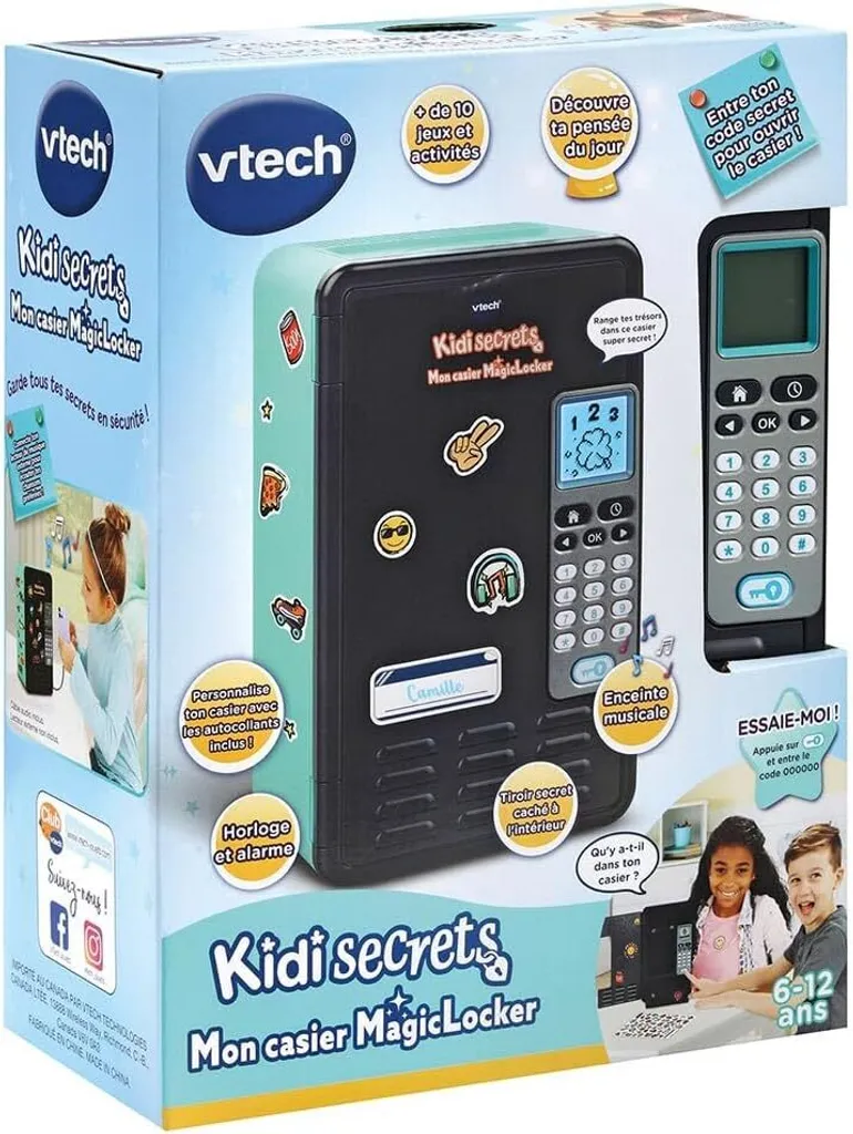 VTech KidiSecrets MagicLocker Noir Vert - Casier secret avec code enfant