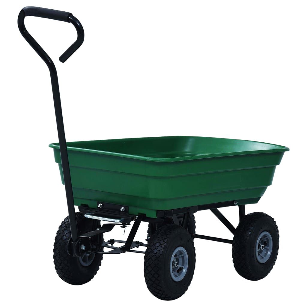vidaXL Benne de jardin 300 kg 75 L Vert Image du produit 