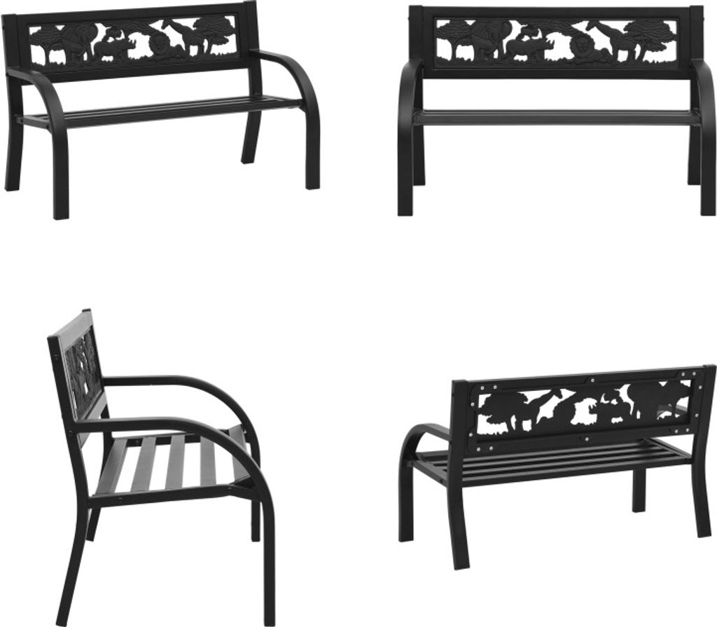 vidaXL Kinder Gartenbank 86 cm Stahl - Gartenbank - Gartenbänke - Terrassenbank - Terrassenbänke