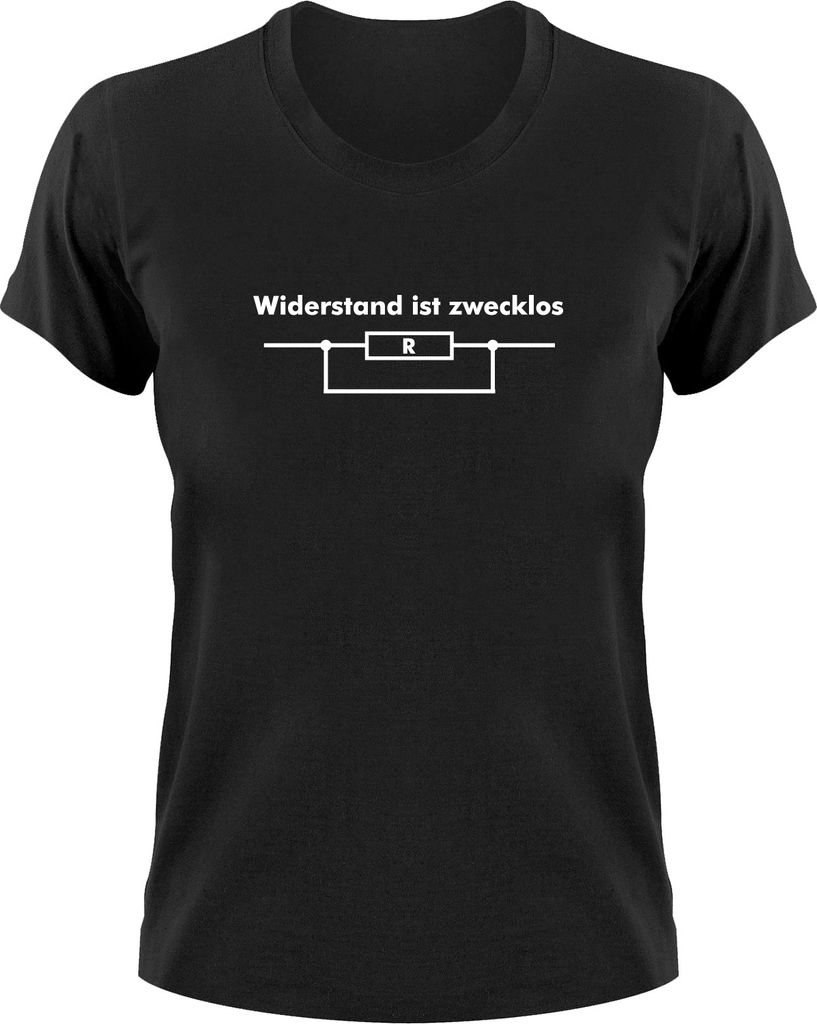 Styletex23 T-Shirt Widerstand ist zwecklos Fun, Damen schwarz, M
