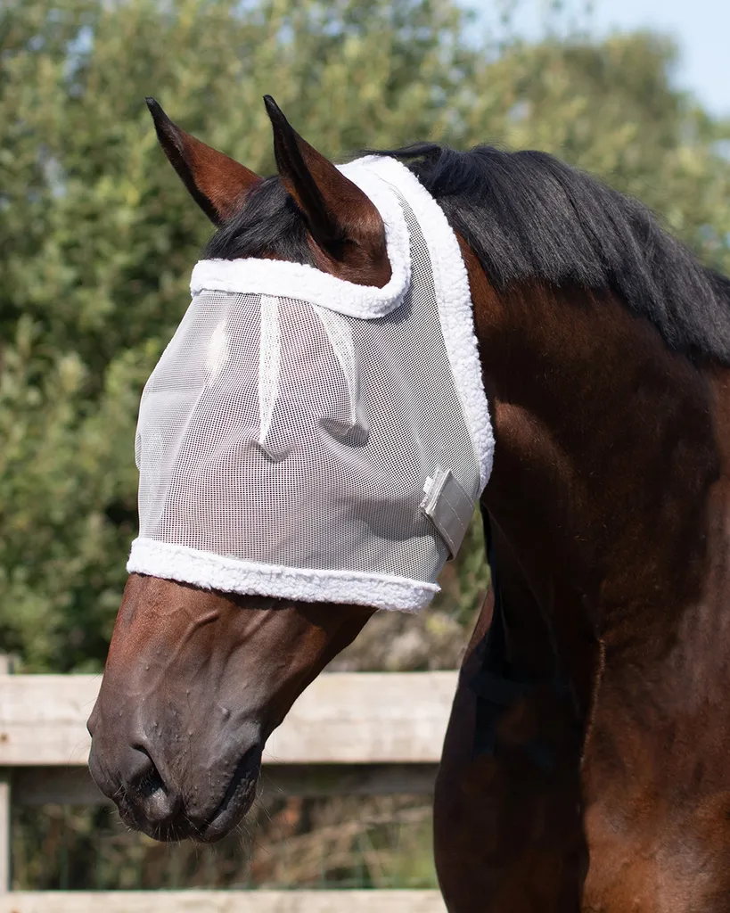 Maschera QHP Anti-Insetti Senza Orecchie: Benessere Oculare Cavallo