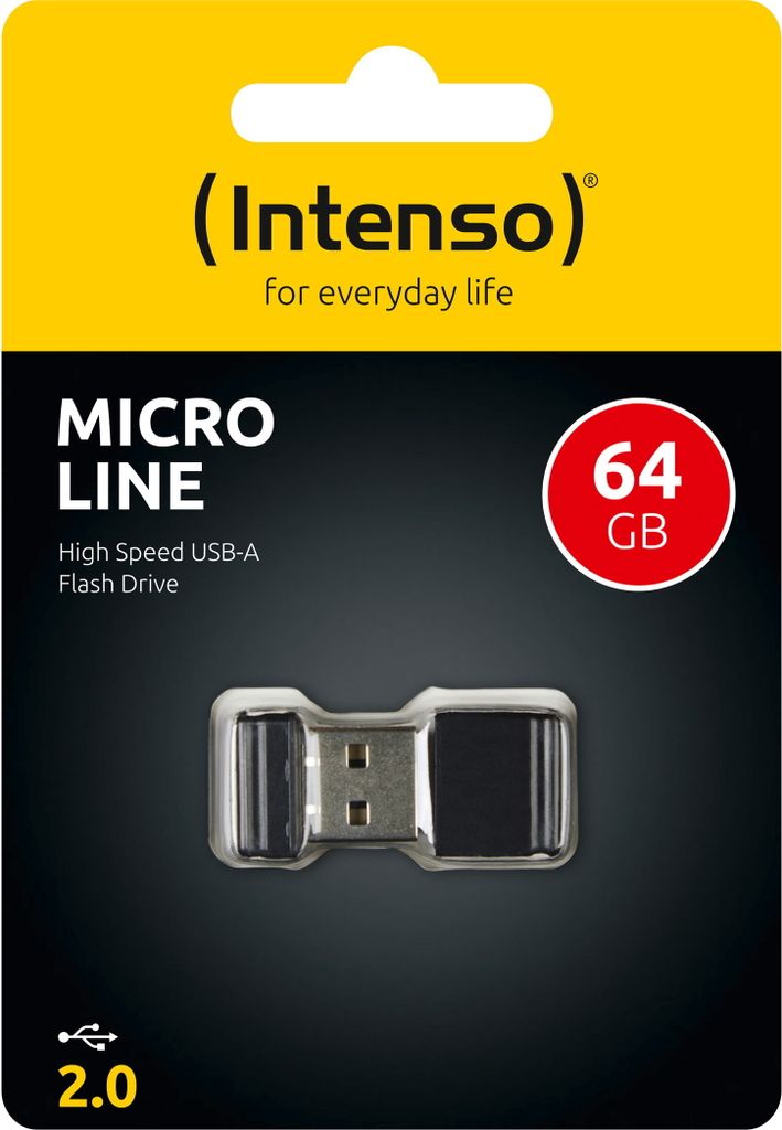 Intenso Micro Line, 64 GB, USB Typ-A, 2.0, 16,5 MB/s, Produktbild 