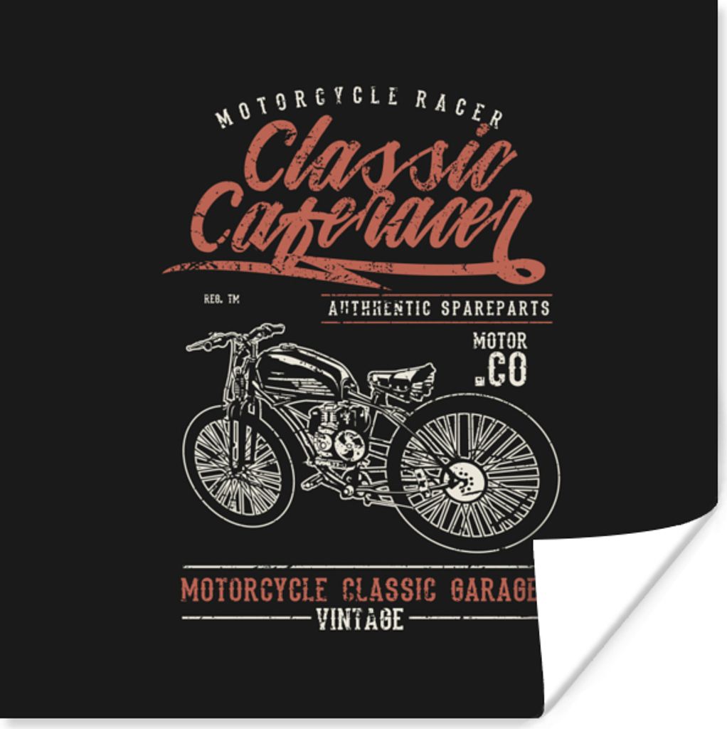 MuchoWow Poster Mancave - Motor - Retro - Zitate 100x100 cm - Babyzimmer