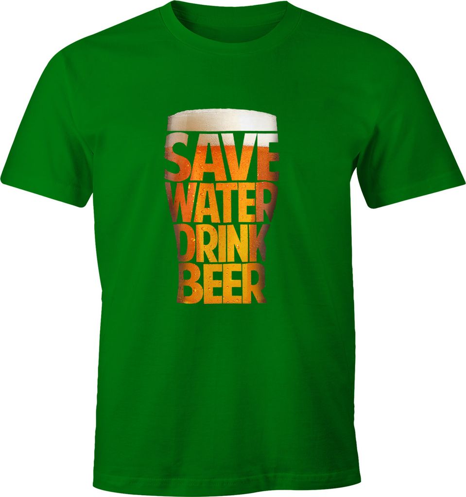 Herren T-Shirt - Save Water drink Beer - Spare Wasser trinke Bier - Moonworks S