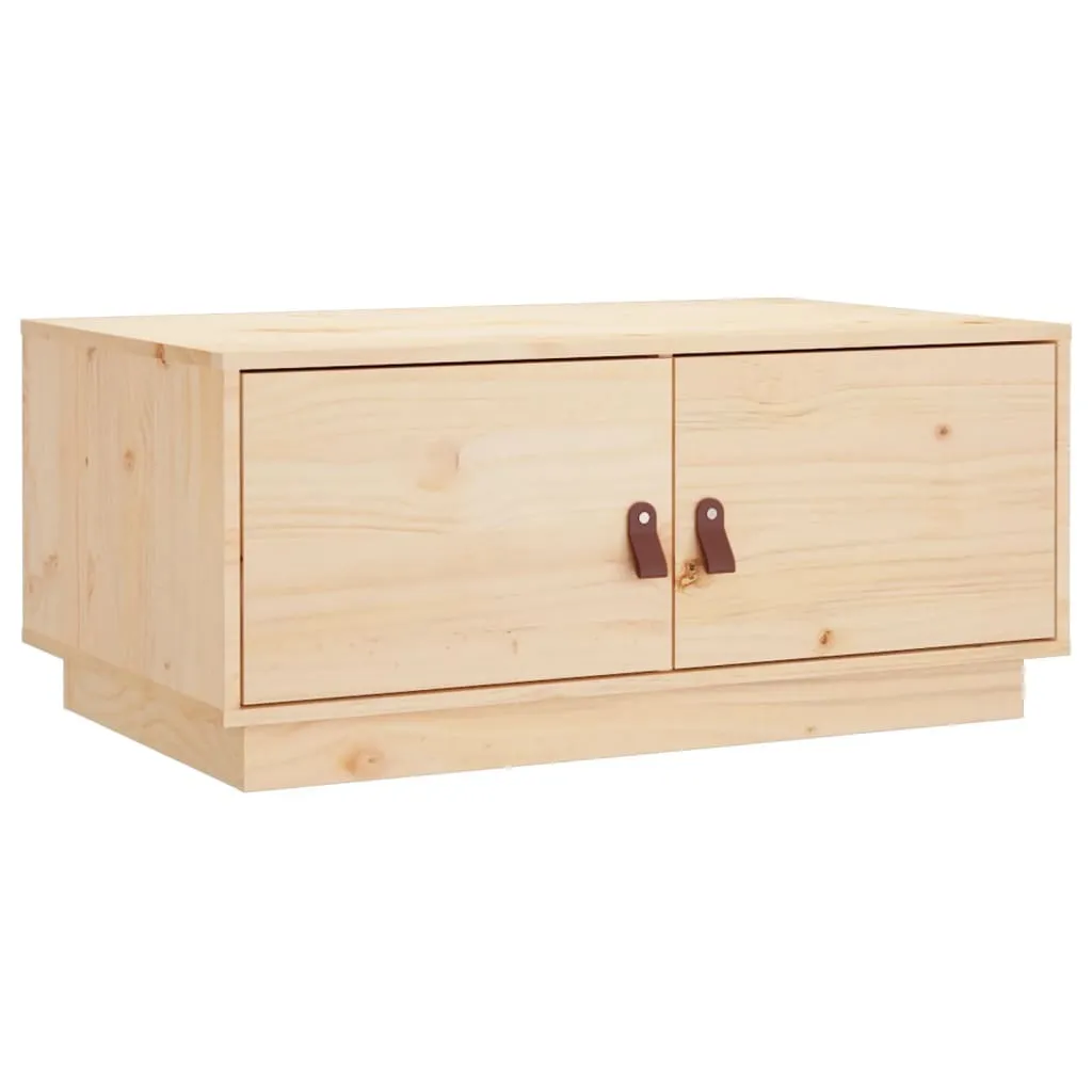 Tavolino da Salotto SYFAX 80x50x35 cm in Legno Massello di Pino Naturale
