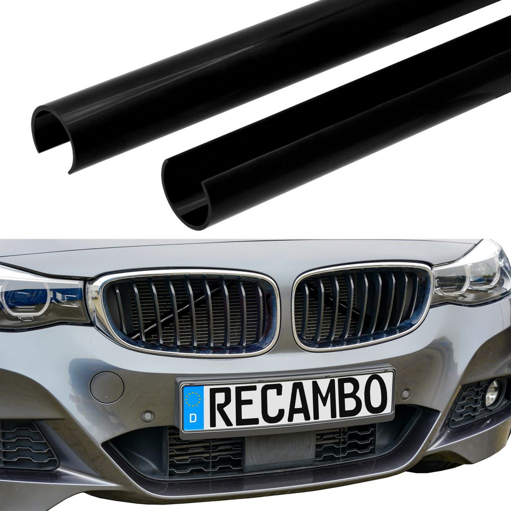 Kühler Grill Zierleisten V Streben passend für BMW F30 F31 F32 F33 F34 Schwarz