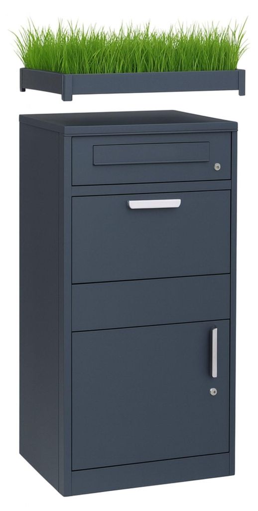 Paketbox XL Briefkasten Standbriefkasten mit Pflanzdach Produktbild 