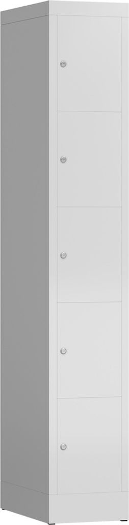 Schließfachschrank Fächerschrank 5 Fächer Spind 180x30x50cm, lichtgrau X-520510