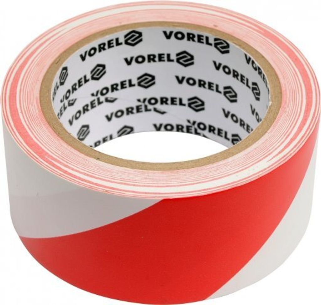 VOREL WARNBAND (WEISS-ROT) MIT KLEBER 48 mm x 33 m