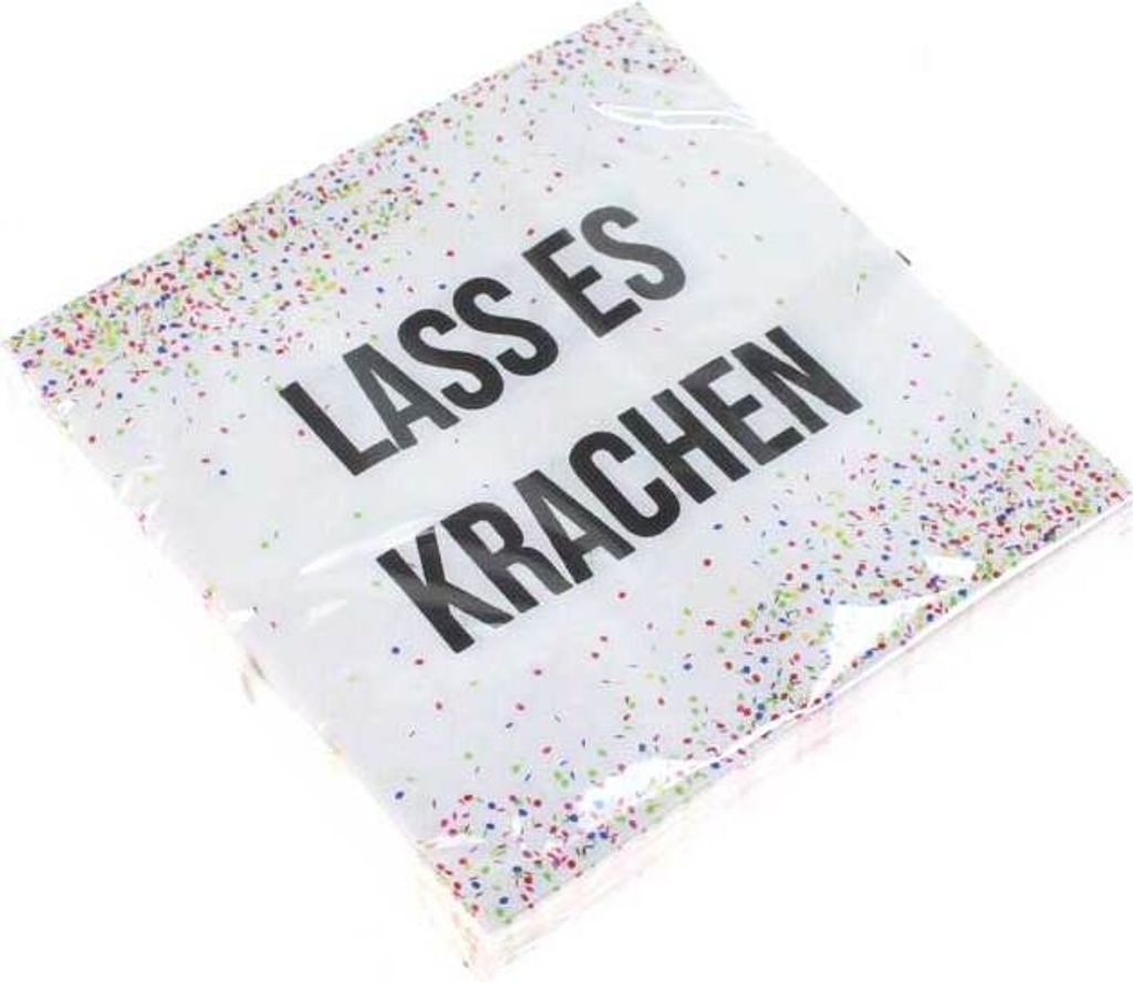 20 Servietten Party Lass es krachen 3-lagig 33x33cm Produktbild 