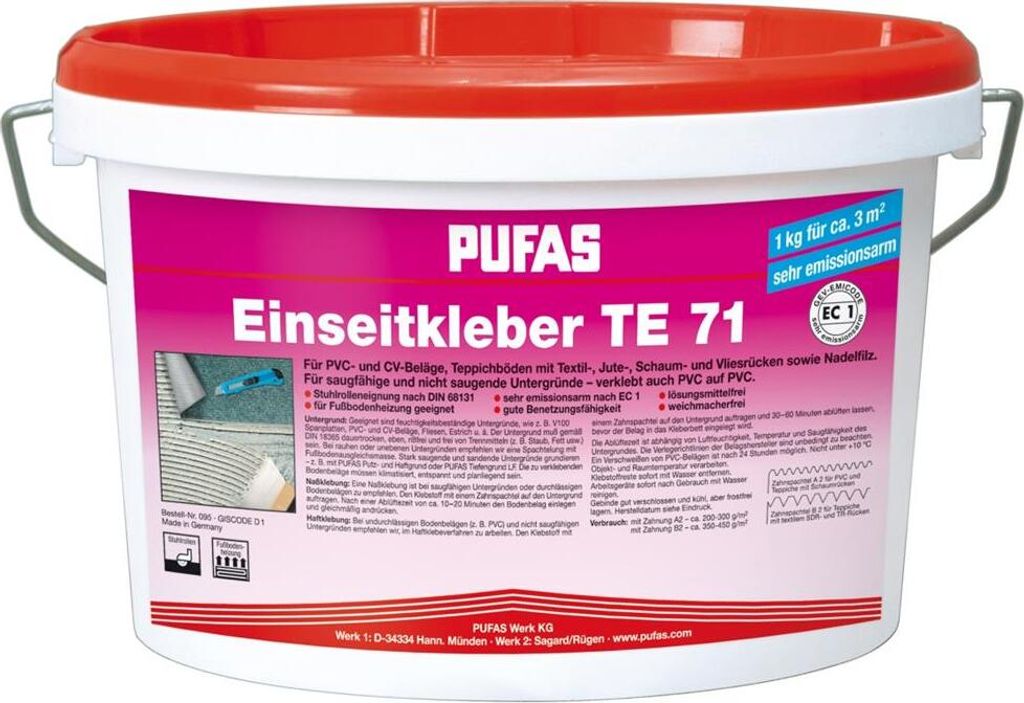 PUFAS Einseitkleber TE 71 - 3kg Produktbild 