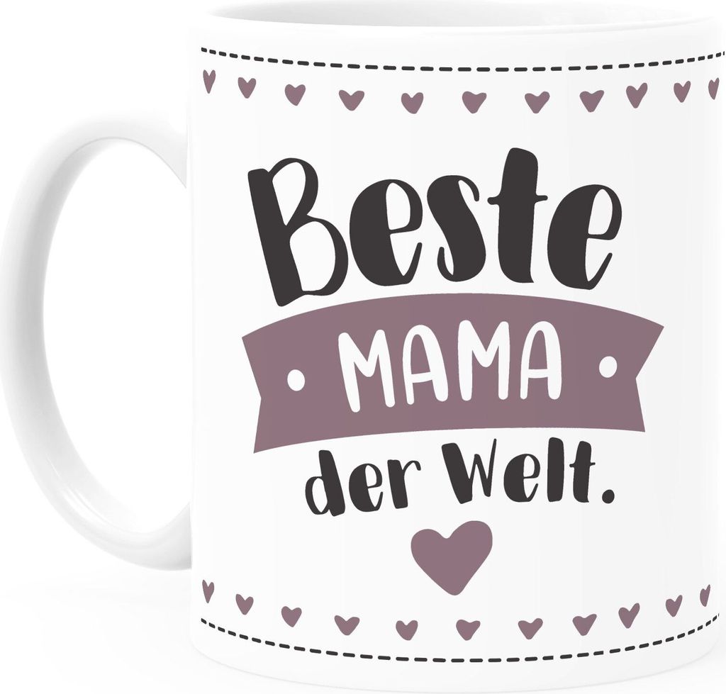 Kaffee-Tasse personalisierbar Beste/r Mama/Papa der Welt anpassbarer Name personalisierte Geschenke SpecialMe Beste Mama Flieder weiß Keramik-Tasse
