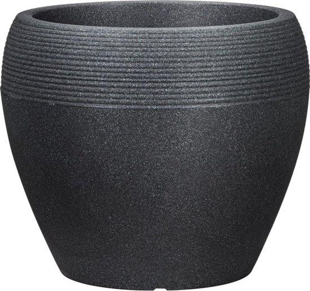 Keramik-Planter 40 cm Schwarz-Granit
