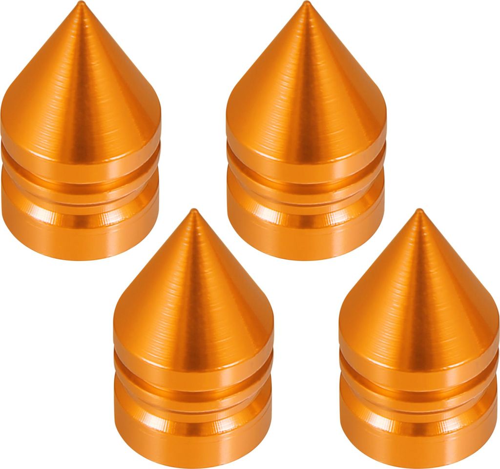 4 Stück Autoreifen Staubdichte Kappen Turmform Luftventil für Rad Orange