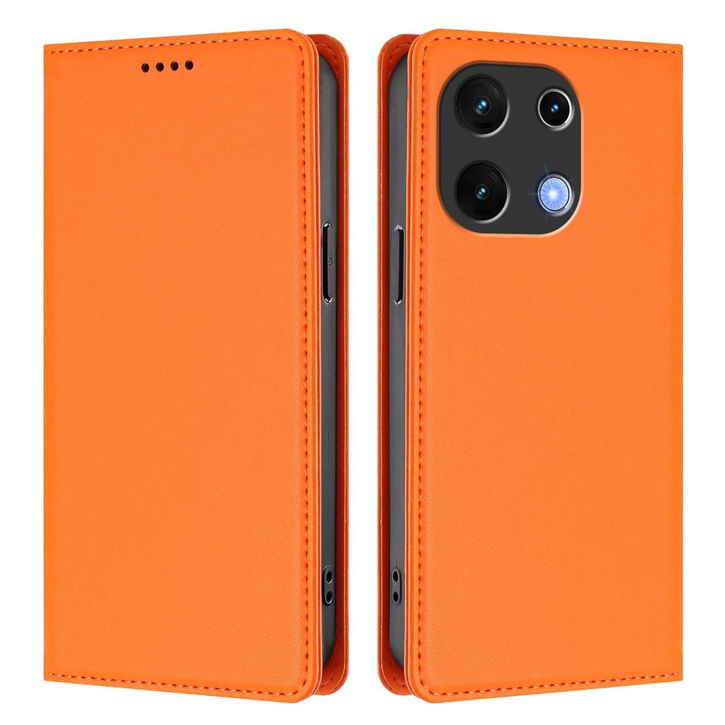 Handyhülle für Umidigi Note 100, Kunstleder Klapphülle Stoßfeste Magnetische Hülle mit Ständer Orange