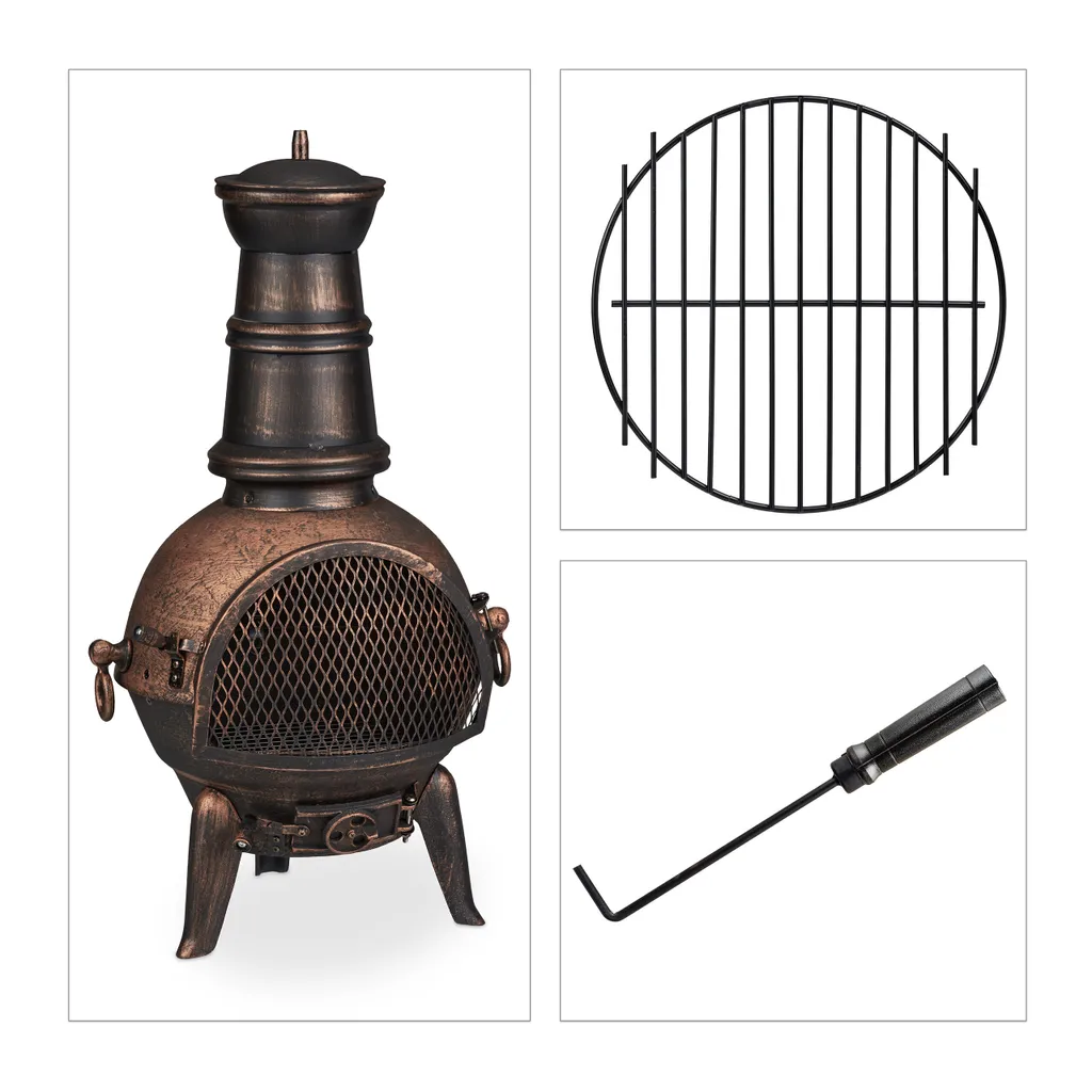 Chauffage de Terrasse Extérieur Bronze - Créez un Coin Feu Convivial - 9