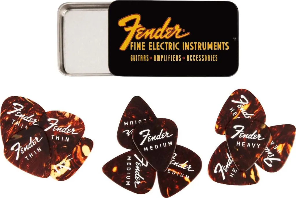 Pack de 12 médiators Fender Fine souples en celluloïd haute performance
