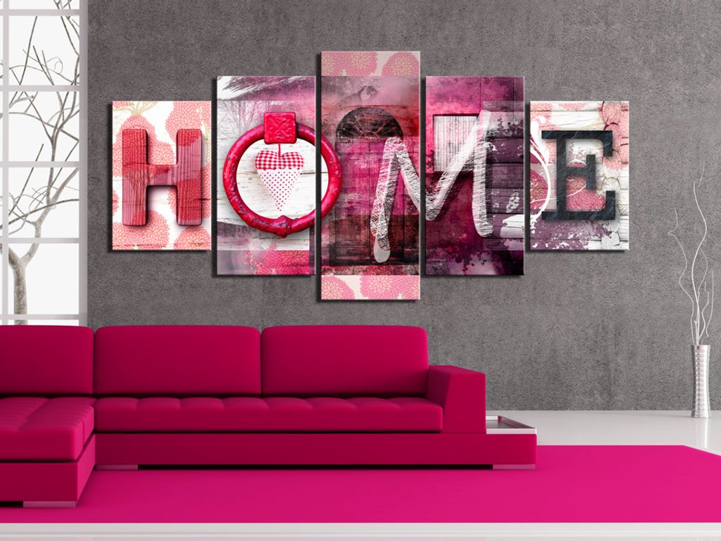 Akustikbild HOME 200x100 cm Bilder Akustikschaum Hochleistungsschallabsorber Schallschutz Leinwand 5 tlg Wandbild Raumakustik Schalldämmung 020115-38