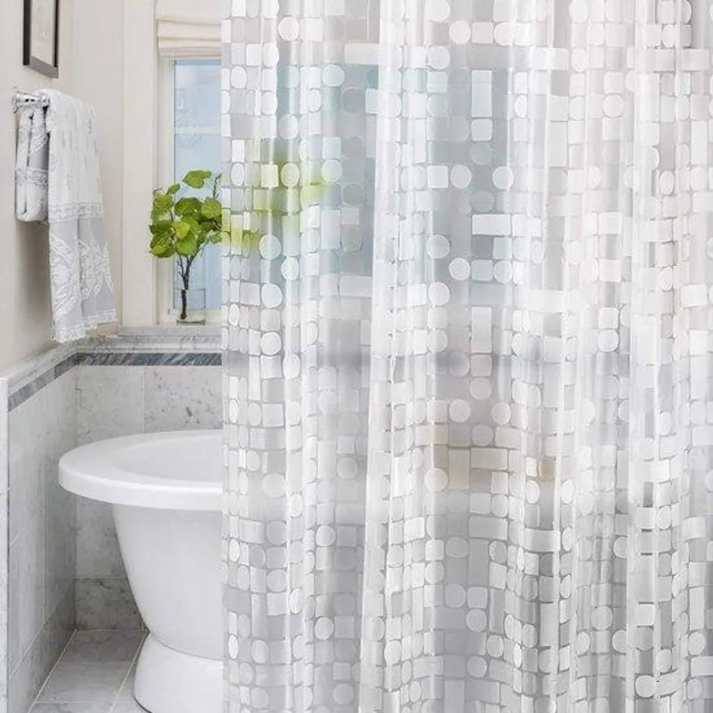 Rideau de douche pour salle de bain 183x200 cm imperméable et lesté PEVA