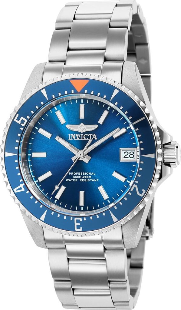 Invicta Pro Diver 36799 Damen uhr - Wasserdicht - Analog - Automatikuhr - Edelstahl mit blauen zifferblat - 36mm