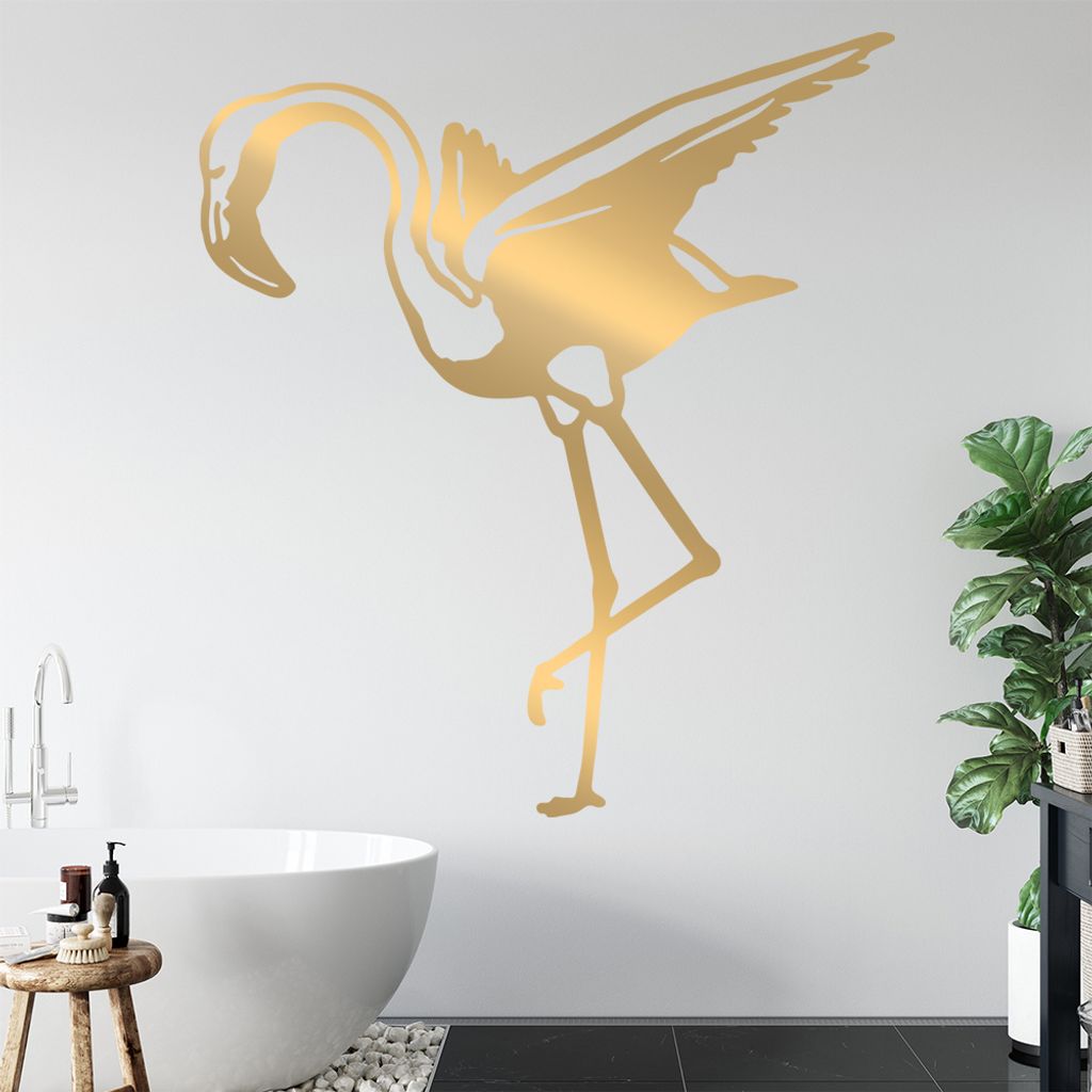 KIWISTAR Flamingo - Rosa Pink Vogel Feder Wandtattoo in 6 Größen - Wandaufkleber Wall Sticker - Dekoration, Küche, Wohnzimmer, Schlafzimmer, Bad...