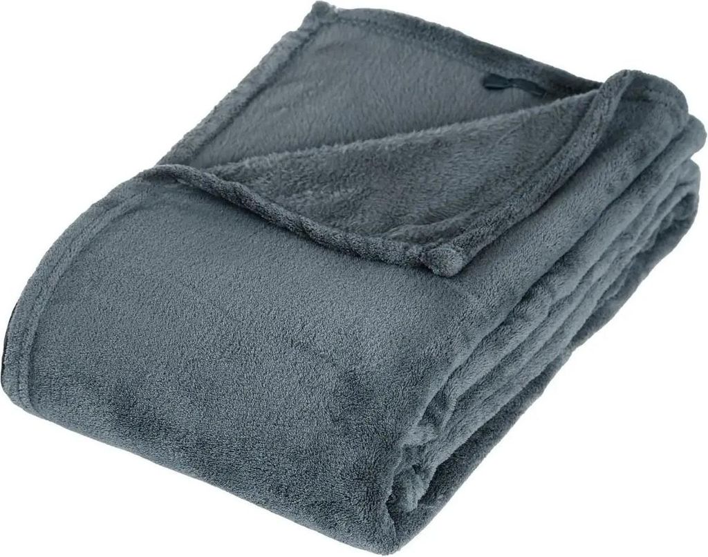 Plaid "kiesa" aus mikrofaser blau 125x150cm - Atmosphera créateur d'intérieur