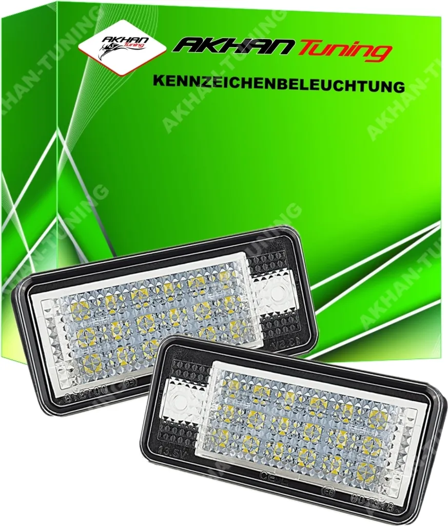 Coppia Plafoniere LED Targa Audi A3 A4 A6 Q7 - Ricambio Qualità KBADPA