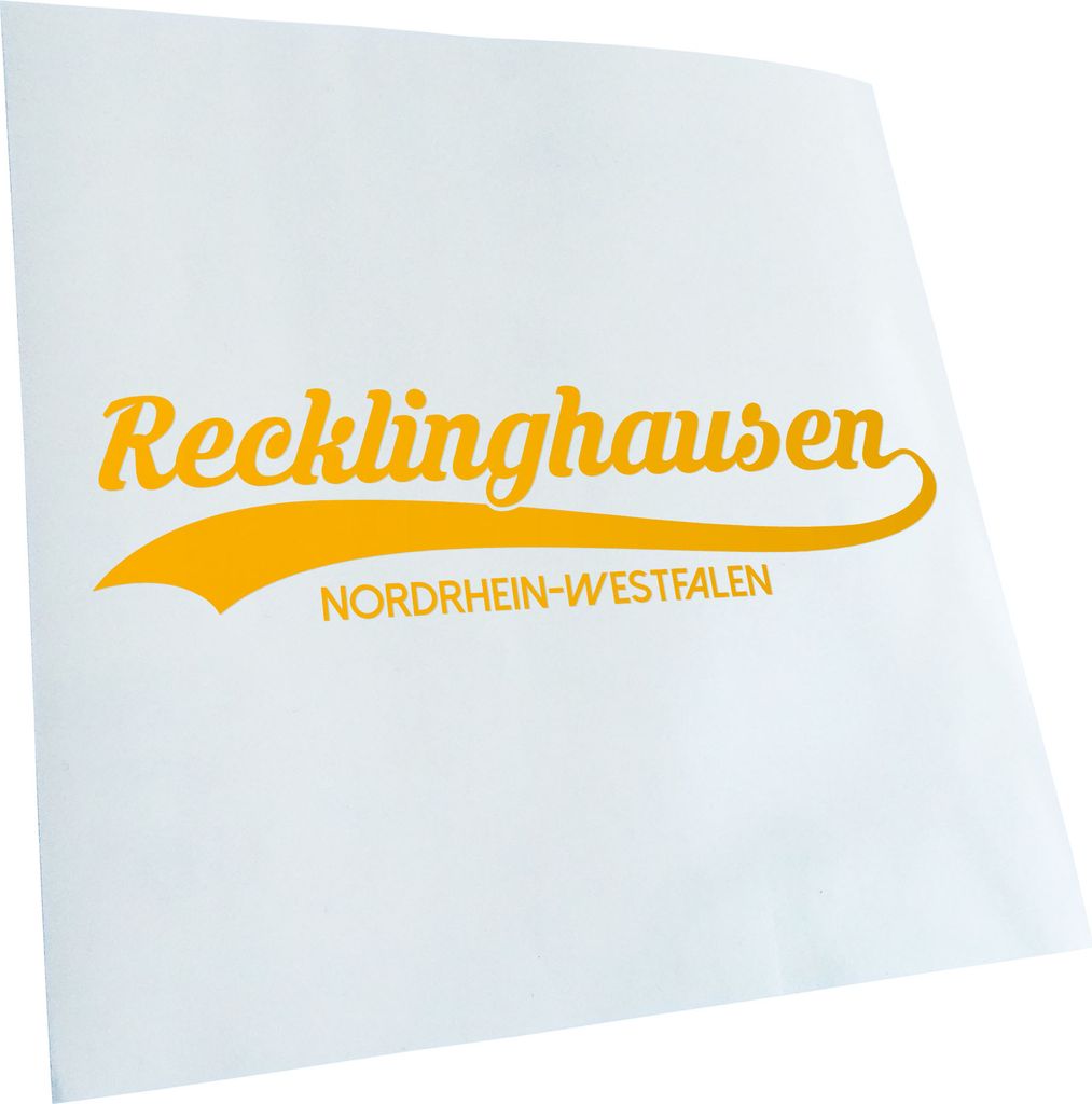Kiwistar - Autoaufkleber - Recklinghausen NRW - Gelb - 24x6cm - Aufkleber für Auto, Laptop, Fahrrad, LKW, Motorrad Mehrfarbig JDM Decal Racing