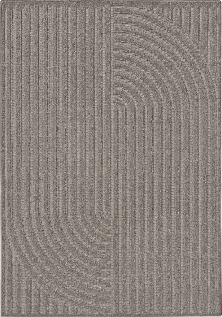 Teppich Leo Hellgrau 200x290 cm Wohnzimmer Rechteckig Muster Kurzflor benuta Flauschig Weich