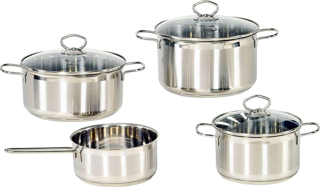 KARL KRÜGER Set di pentole Manhattan in acciaio inox da 4 Immagine del prodotto 
