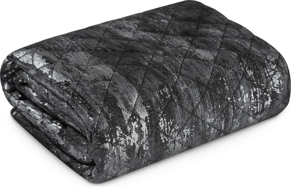 Copriletto Blink 3 Eurofirany 170x210: Velluto Nero Argento Glam