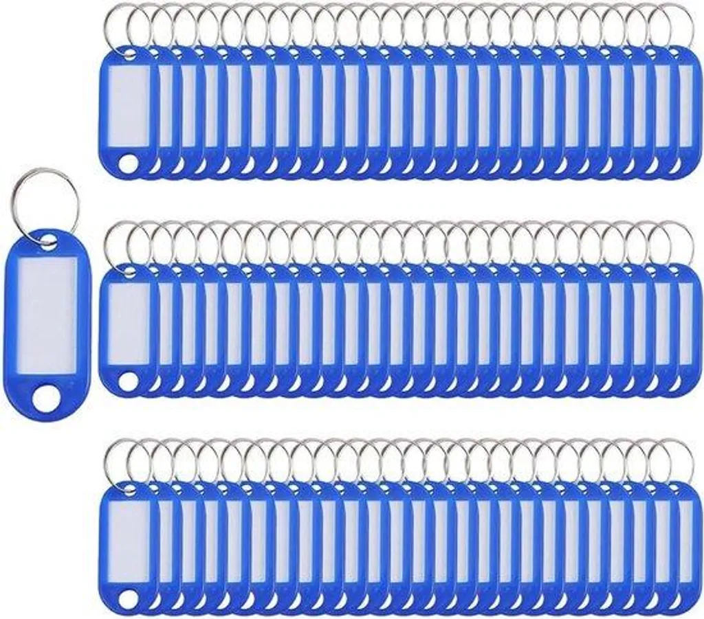 Badges d'identification 5x2,2 cm en plastique bleu haute visibilité