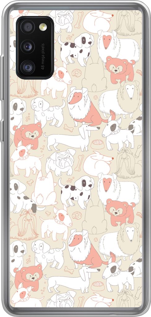 MuchoWow Handyhülle Schutzhülle Hülle für Telefoonhoesje Samsung Galaxy A41 Muster - Hund - Hundefutter - Jungen - Mädchen - Kinder - Kinder...