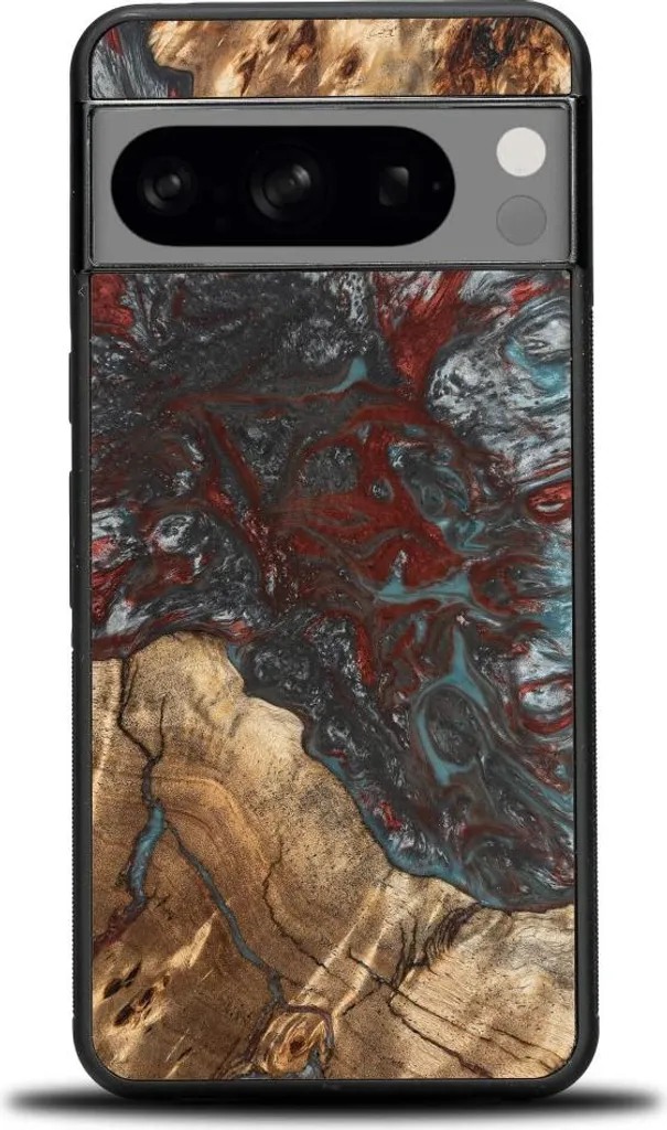 Cover Bewood Google Pixel 8 Legno e Resina Pianeti Plutone Unica