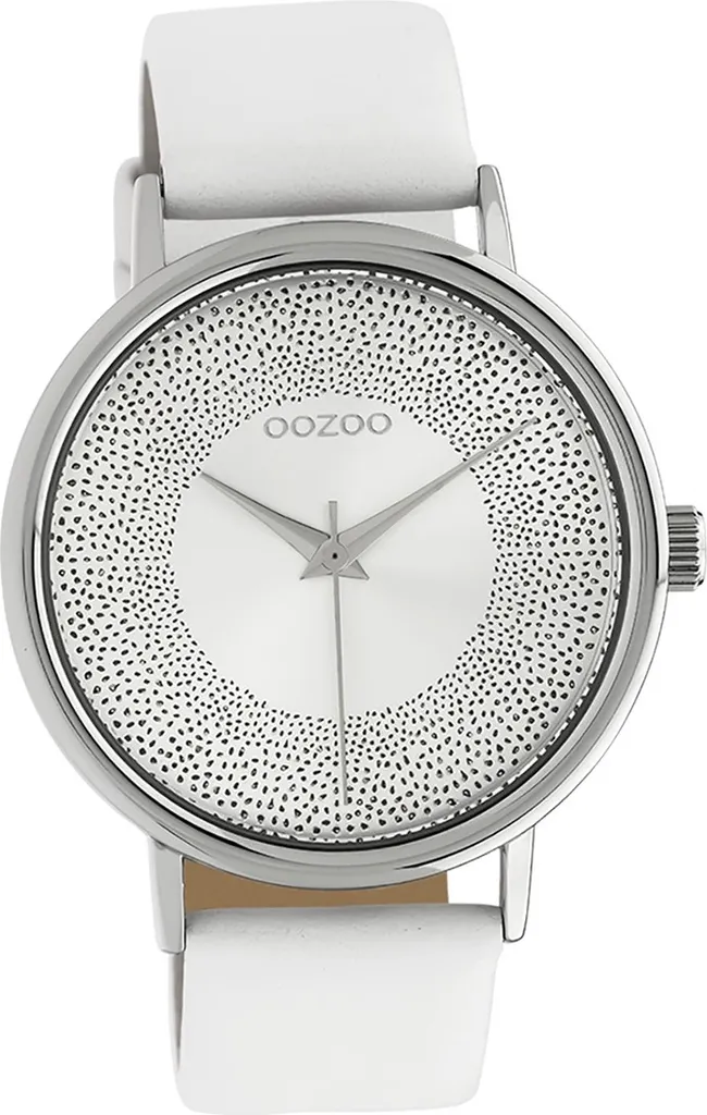 Oozoo Montre Femme Blanche Analogique C10575 Timepieces Bracelet Cuir