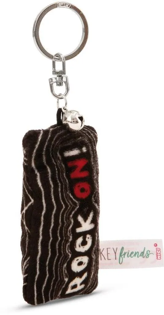 Porte-clés peluche 8 cm Rock on - Trouvez vos clés facilement en sac