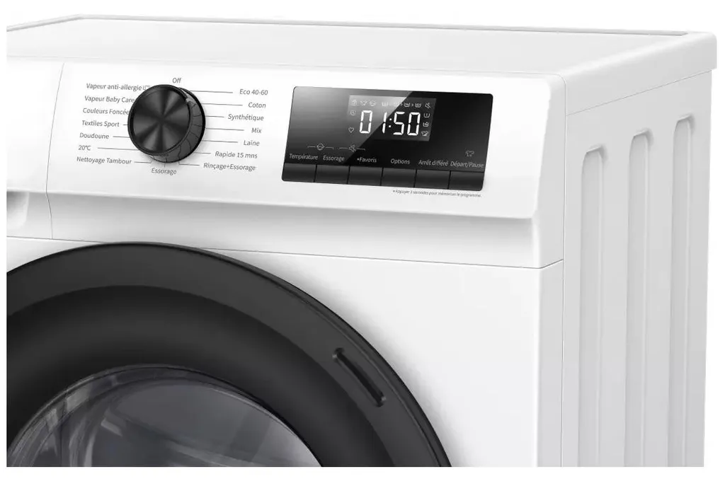 Machine à laver Hisense 12kg Grande Capacité avec Programme Vapeur