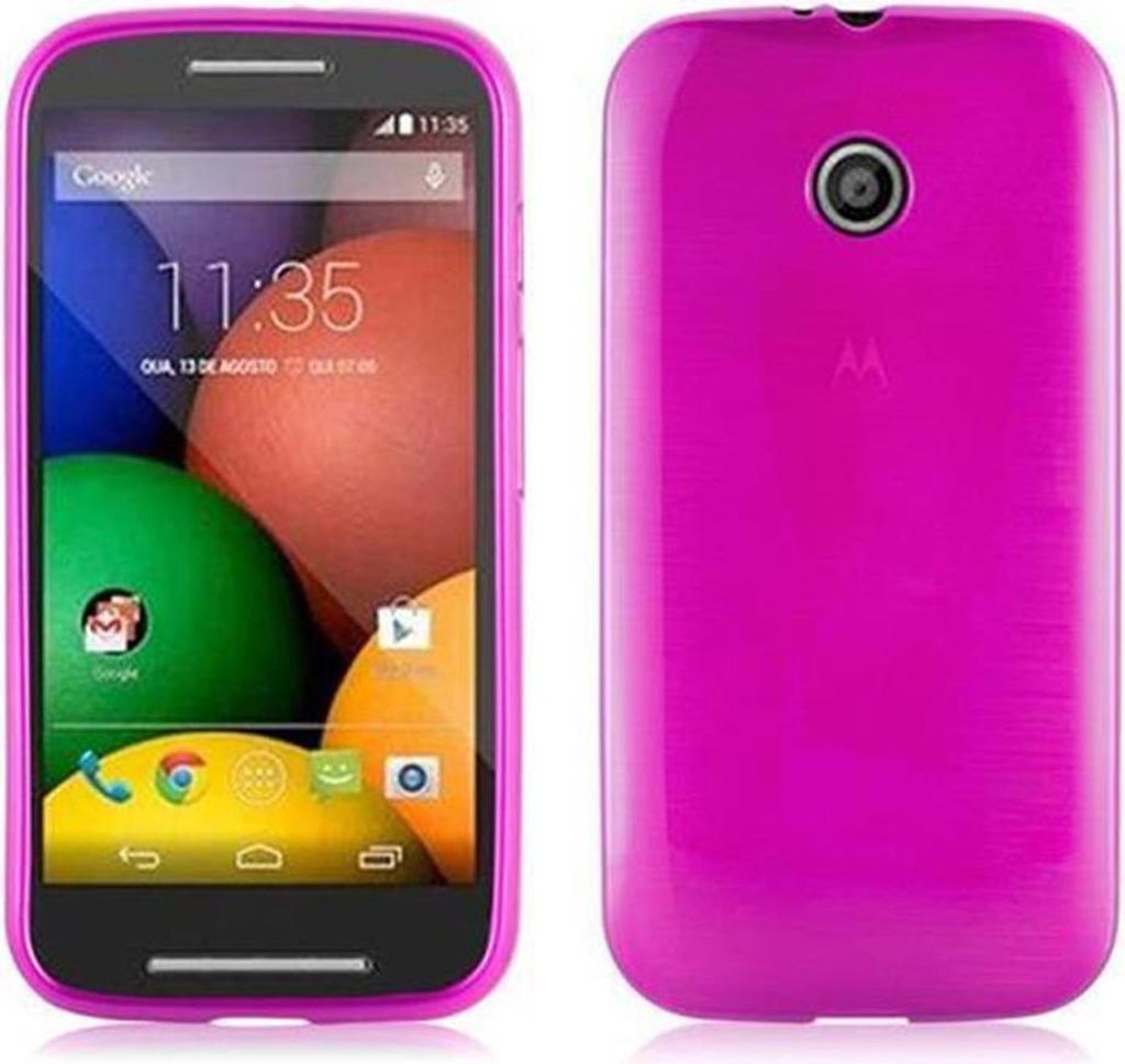 Cadorabo Hülle für Motorola MOTO E Schutz Hülle in Rosa Schutzhülle TPU Silikon Etui Case Cover