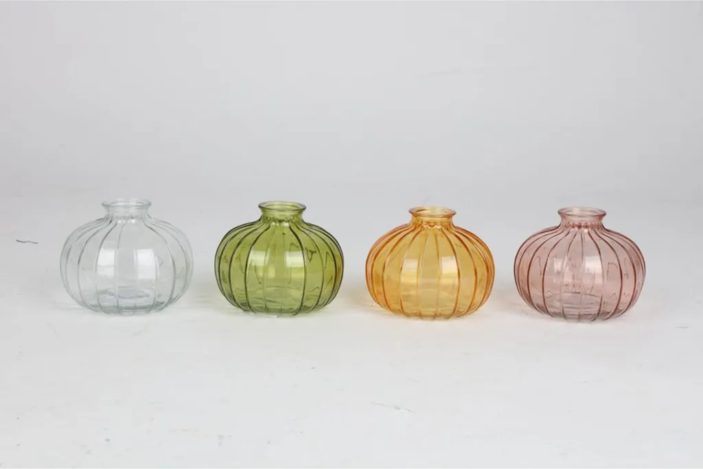 Lot de 12 Vases Carmen en Verre Coloré pour Décoration de Table Chic