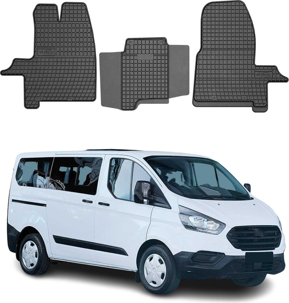 2012-2024 Ford Custom Fußmatten Gummi Schwarz 3 tlg Produktbild 