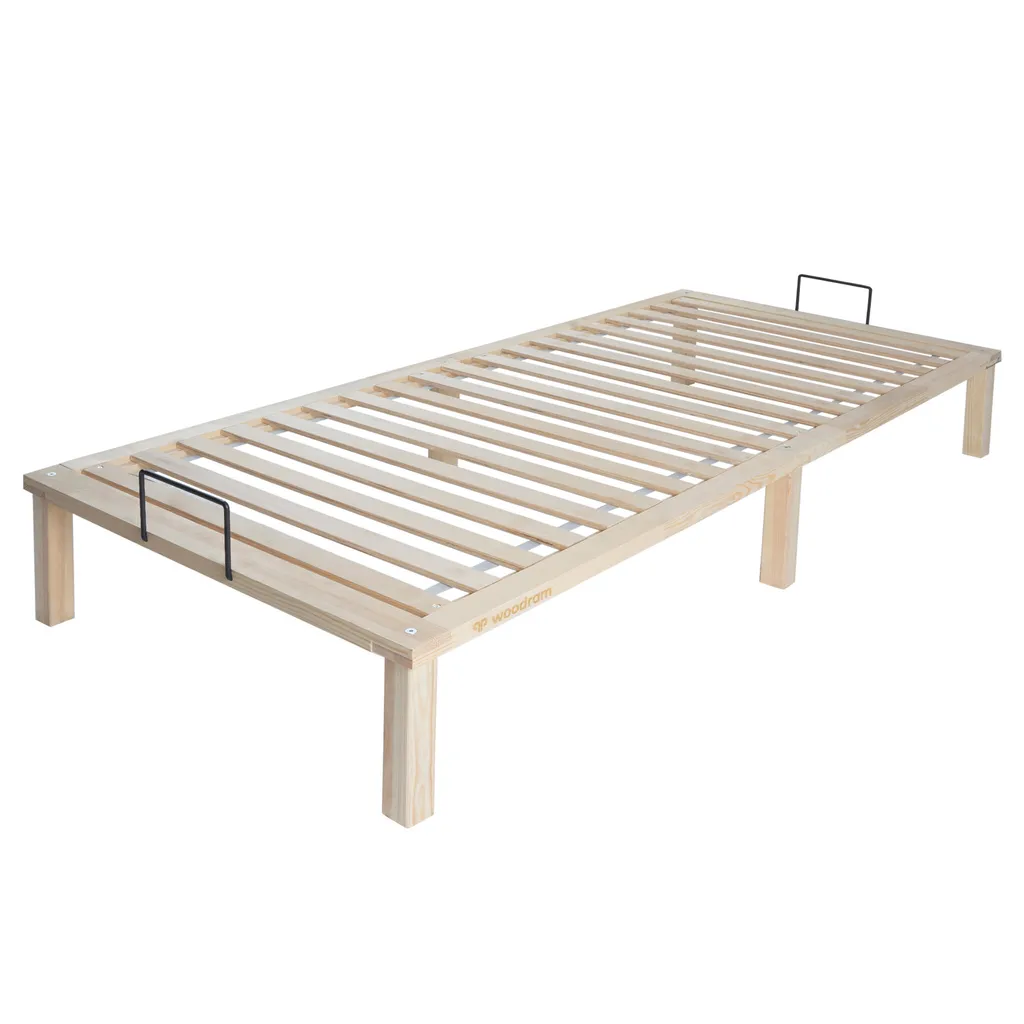 Lit en pin 90x200 pour chambre d'enfant ou d'amis, pliable et solide