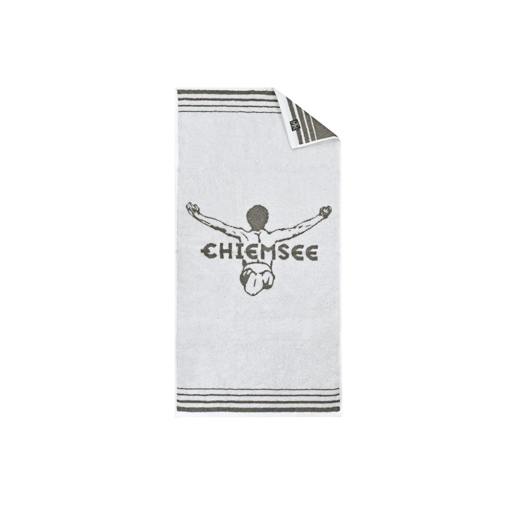 nachhaltig und fair Größe:50 x 100 cm 4-teilig Chiemsee Handtuch-Set Miami aus weicher Baumwolle in edler Jacquard-Qualität Farbe:Grau und Silber