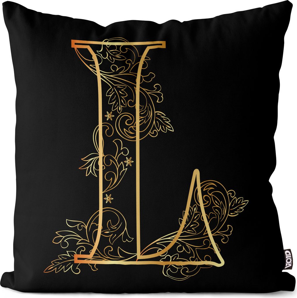 VOID L Buchstabe Floral Vintage Kissenbezug Kissenhülle Produktbild 