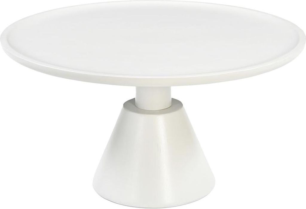 Couchtisch Jade Kegelfuß Mangoholz Braun Natur Weiß 75 x 75 cm, Farbe:Weiss