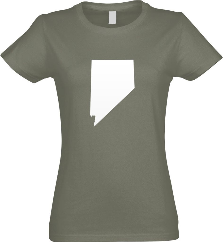 Kiwistar - T-Shirt tailliert - Damen - Olive - USA - Bundesstaat - Nevada - mit Motiv Bedruckt - Funshirt Design - Sport - Freizeit - Damen - L