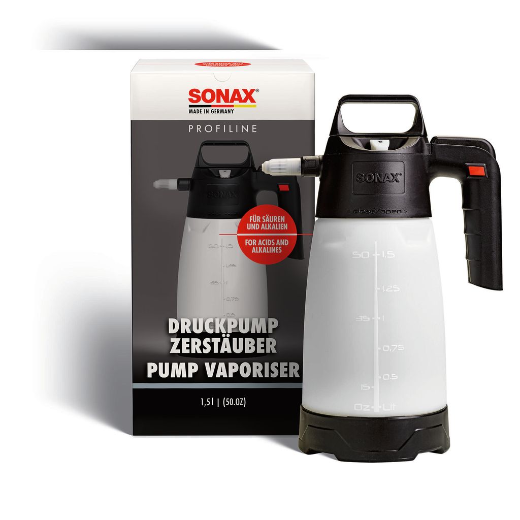 Sonax 049600050 Druckpump Zerstäuber Säurebeständig 1,5 Liter